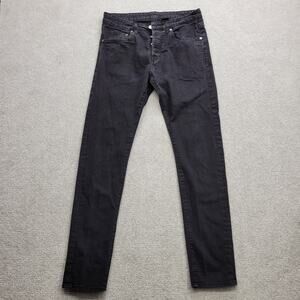 H&M Womens Skinny Black Denim Jeans Stretch Slim Fit Size 32x32